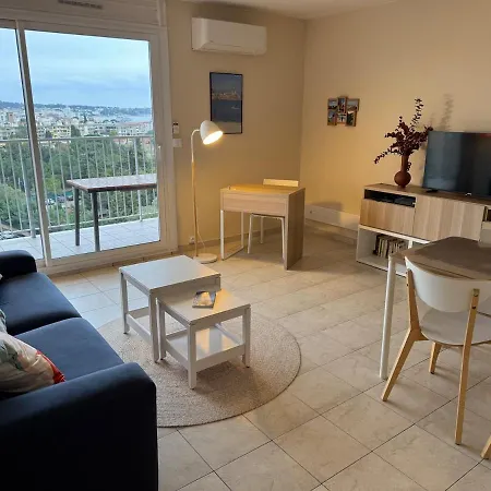 L'Escale Azur - Apt 2 Prs - Vue Mer Et Cap D'Antibes *